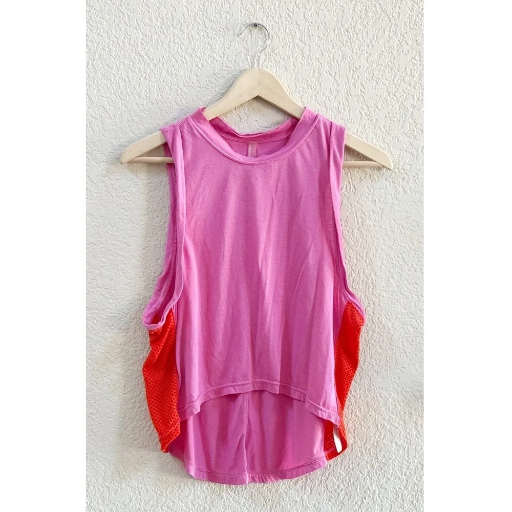 Free People Movement TrackSuit Nothing But Net Activewear Loungewear Pink Orange - Picture 3 of 13